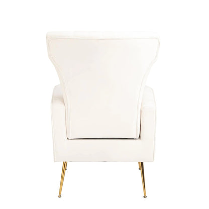 Fauteuil d'appoint en velours, fauteuil à oreilles avec pieds dorés, canapé une place rembourré pour salon ou chambre