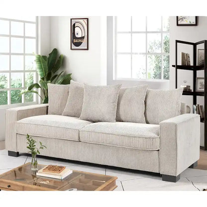 Canapé d'intérieur rembourré à accoudoirs droits de style transitionnel