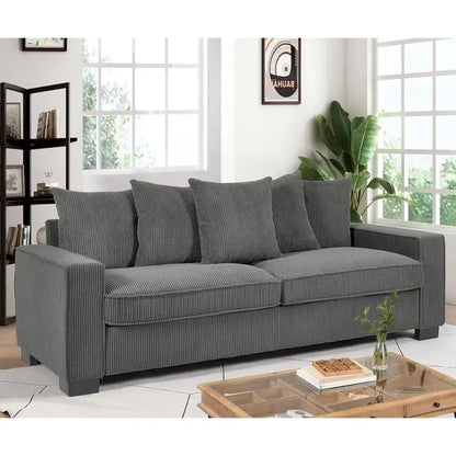 Canapé d'intérieur rembourré à accoudoirs droits de style transitionnel