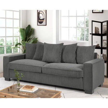 Canapé d'intérieur rembourré à accoudoirs droits de style transitionnel