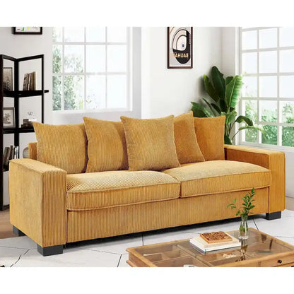 Canapé d'intérieur rembourré à accoudoirs droits de style transitionnel
