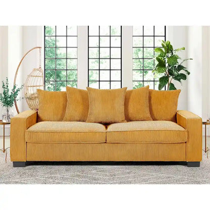 Canapé d'intérieur rembourré à accoudoirs droits de style transitionnel