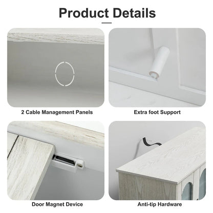 Meuble TV avec rangement pour téléviseurs jusqu'à 45 pouces - 45 x 26 x 16 pouces