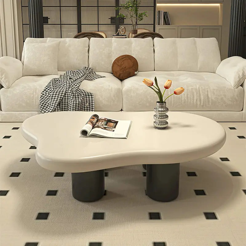 Table basse moderne en forme de nuage pour salon, 48,43 cm, table basse à 4 pieds - 48,4