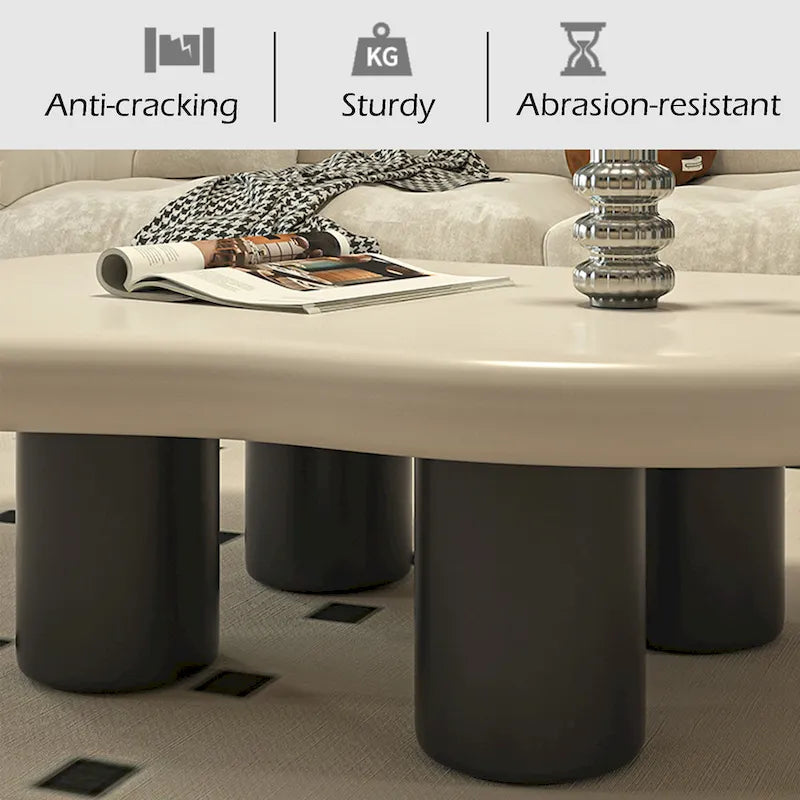 Table basse moderne en forme de nuage pour salon, 48,43 cm, table basse à 4 pieds - 48,4