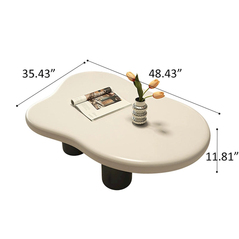 Table basse moderne en forme de nuage pour salon, 48,43 cm, table basse à 4 pieds - 48,4