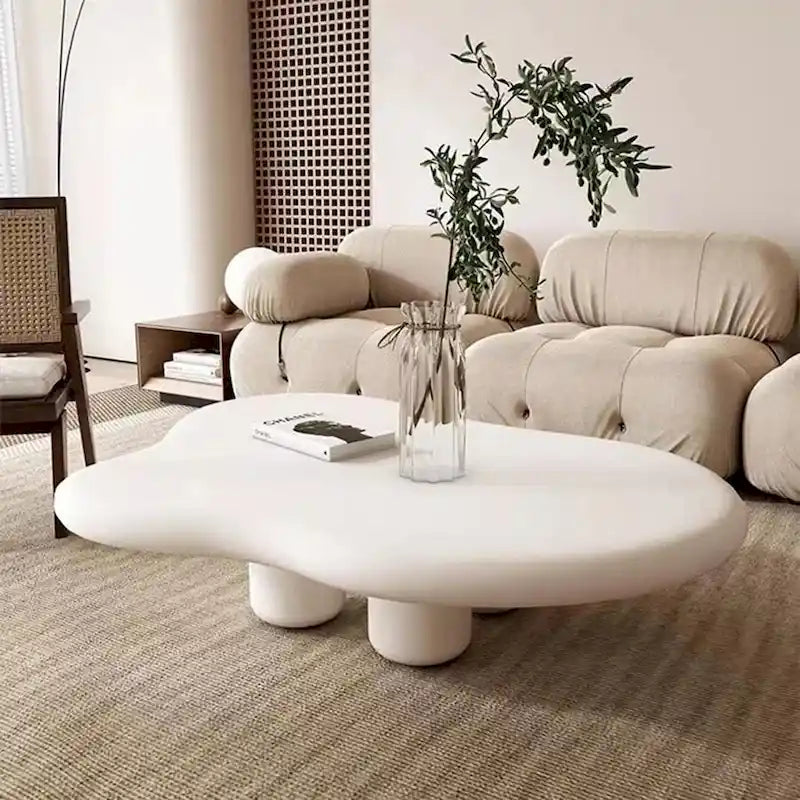 Table basse moderne en forme de nuage pour salon, 48,43 cm, table basse à 4 pieds - 48,4