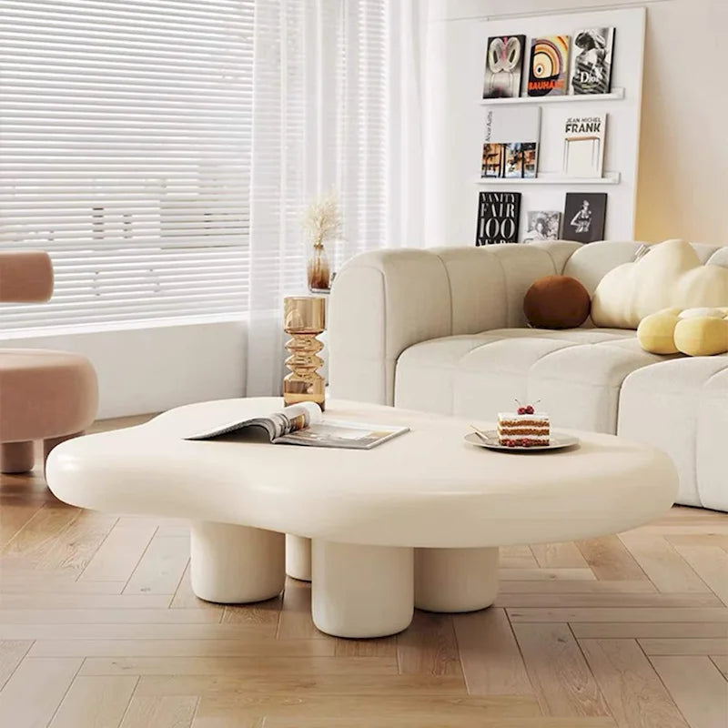 Table basse moderne en forme de nuage pour salon, 48,43 cm, table basse à 4 pieds - 48,4