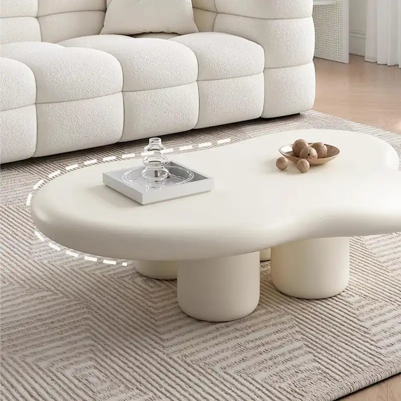 Table basse moderne en forme de nuage pour salon, 48,43 cm, table basse à 4 pieds - 48,4