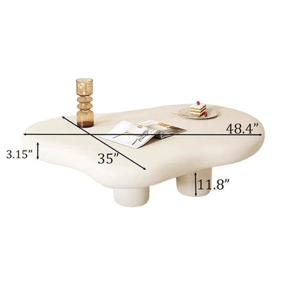 Table basse moderne en forme de nuage pour salon, 48,43 cm, table basse à 4 pieds - 48,4