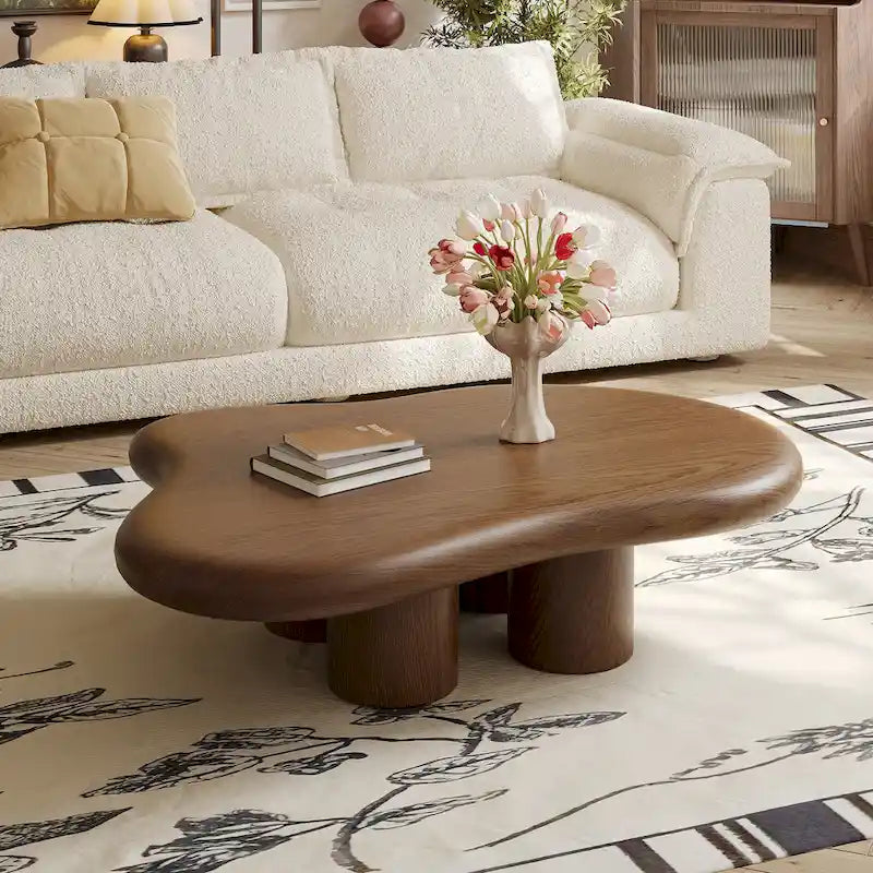 Table basse moderne en forme de nuage pour salon, 48,43 cm, table basse à 4 pieds - 48,4