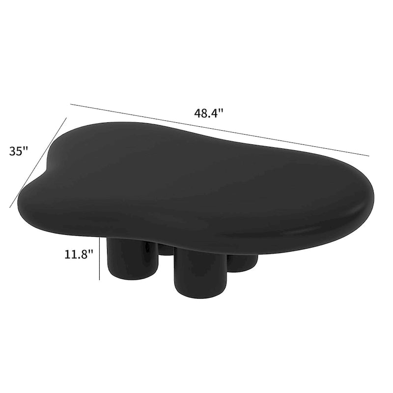 Table basse moderne en forme de nuage pour salon, 48,43 cm, table basse à 4 pieds - 48,4