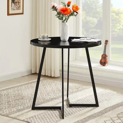 Table de salle à manger ronde Javlergo 31,5 cm, table de détente moderne avec pieds en métal