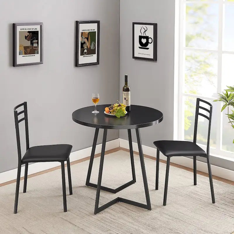 Table de salle à manger ronde Javlergo 31,5 cm, table de détente moderne avec pieds en métal