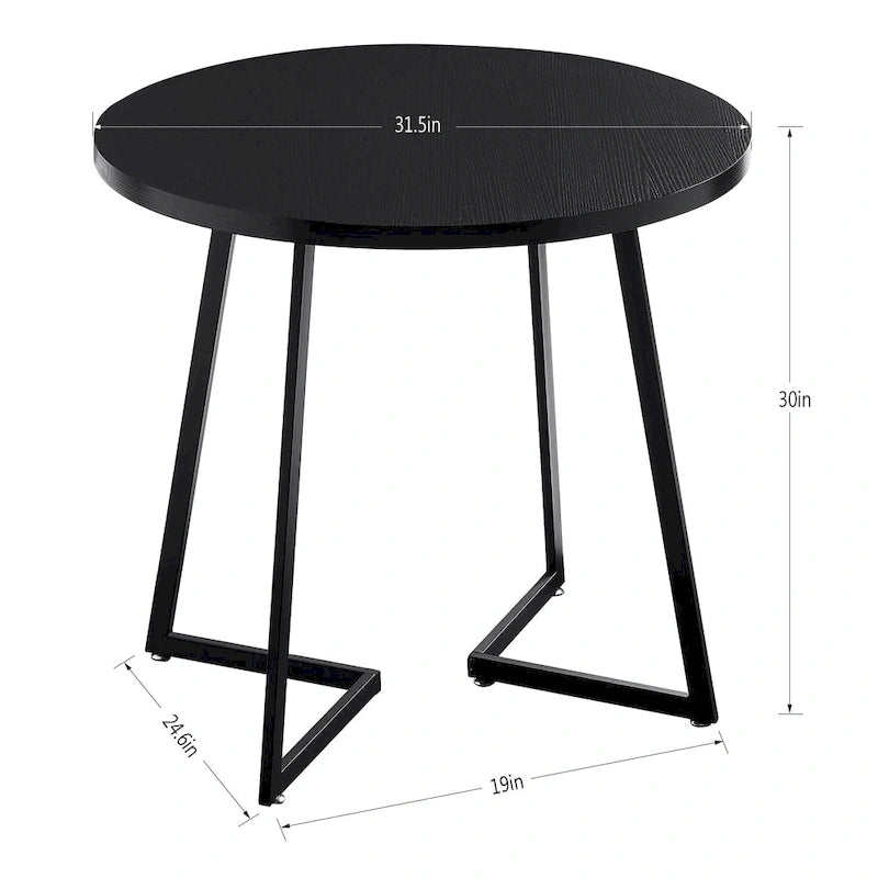 Table de salle à manger ronde Javlergo 31,5 cm, table de détente moderne avec pieds en métal