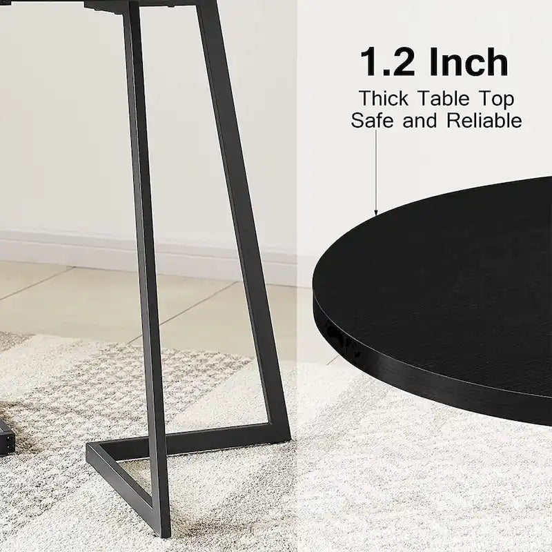 Table de salle à manger ronde Javlergo 31,5 cm, table de détente moderne avec pieds en métal