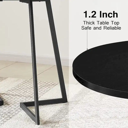Table de salle à manger ronde Javlergo 31,5 cm, table de détente moderne avec pieds en métal