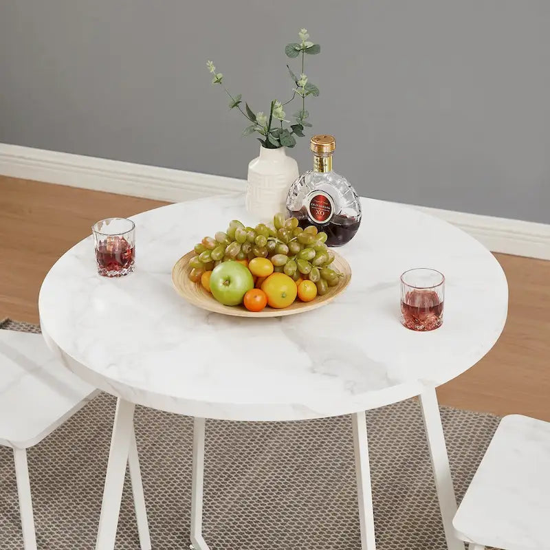 Table de salle à manger ronde Javlergo 31,5 cm, table de détente moderne avec pieds en métal
