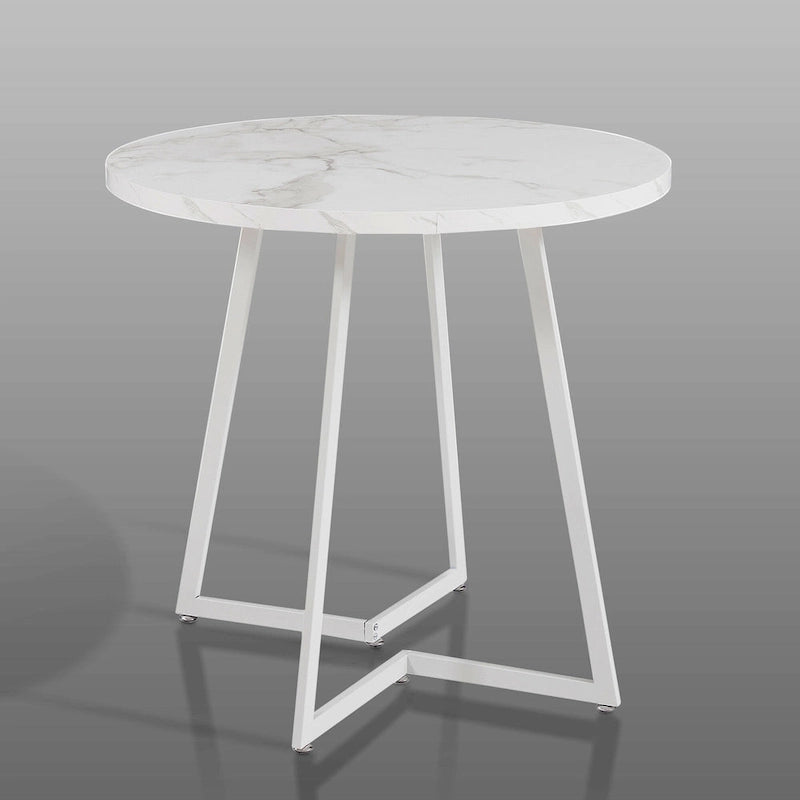 Table de salle à manger ronde Javlergo 31,5 cm, table de détente moderne avec pieds en métal