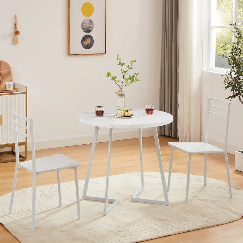 Table de salle à manger ronde Javlergo 31,5 cm, table de détente moderne avec pieds en métal