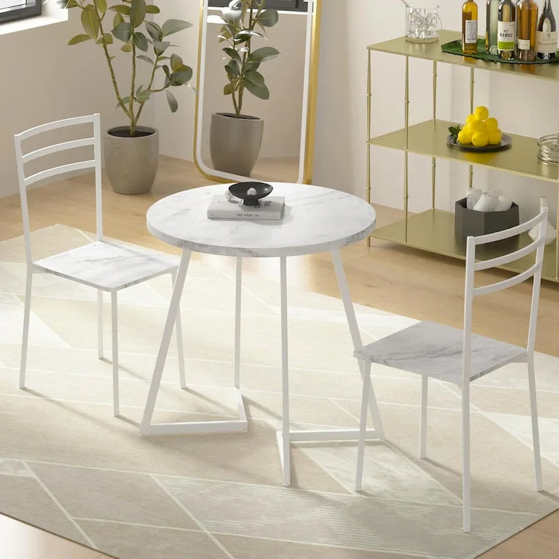Table de salle à manger ronde Javlergo 31,5 cm, table de détente moderne avec pieds en métal