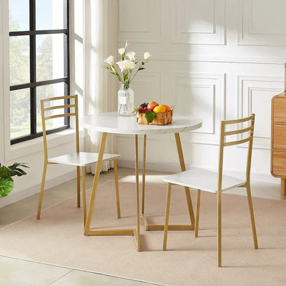 Table de salle à manger ronde Javlergo 31,5 cm, table de détente moderne avec pieds en métal
