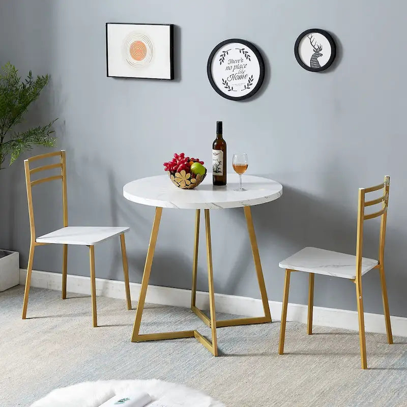 Table de salle à manger ronde Javlergo 31,5 cm, table de détente moderne avec pieds en métal