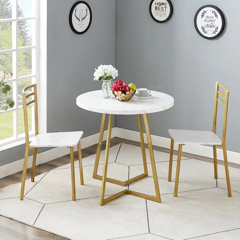 Table de salle à manger ronde Javlergo 31,5 cm, table de détente moderne avec pieds en métal