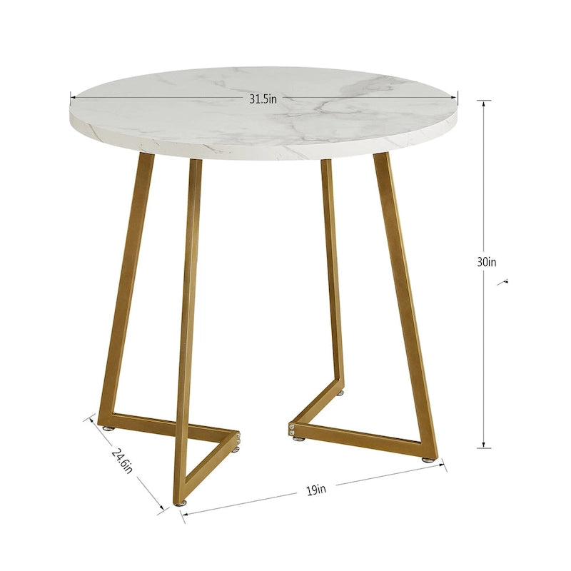 Table de salle à manger ronde Javlergo 31,5 cm, table de détente moderne avec pieds en métal