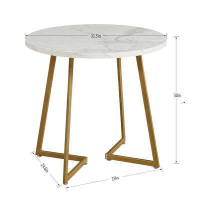 Table de salle à manger ronde Javlergo 31,5 cm, table de détente moderne avec pieds en métal
