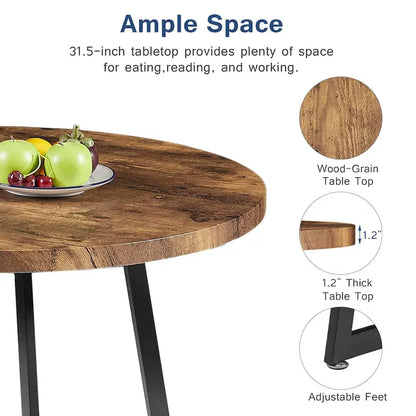 Table de salle à manger ronde Javlergo 31,5 cm, table de détente moderne avec pieds en métal