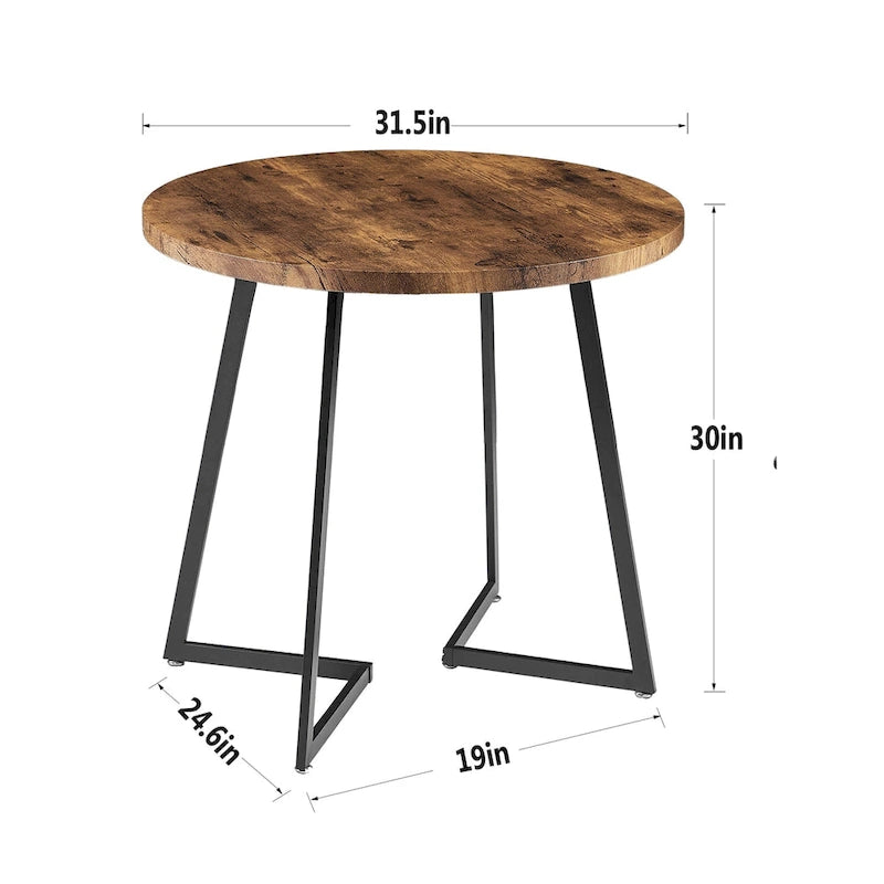 Table de salle à manger ronde Javlergo 31,5 cm, table de détente moderne avec pieds en métal