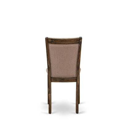 Ensemble de salle à manger East West Furniture : table de cuisine et chaises en lin kaki foncé, style jacobéen vieilli (composition au choix).