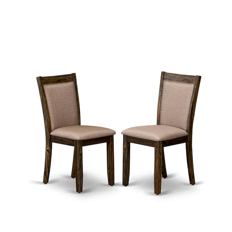 Ensemble de salle à manger East West Furniture : table de cuisine et chaises en lin kaki foncé, style jacobéen vieilli (composition au choix).
