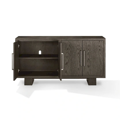 Buffet Mod 68 pouces, bois d'hévéa, veinage apparent, gris frêne