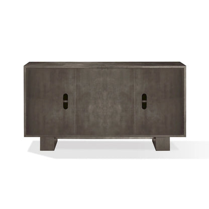 Buffet Mod 68 pouces, bois d'hévéa, veinage apparent, gris frêne