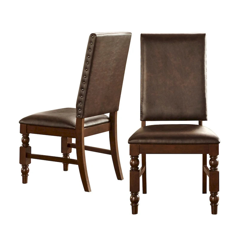 Chaises de salle à manger capitonnées Flatiron à clous décoratifs (lot de 2) par iNSPIRE Q Classic