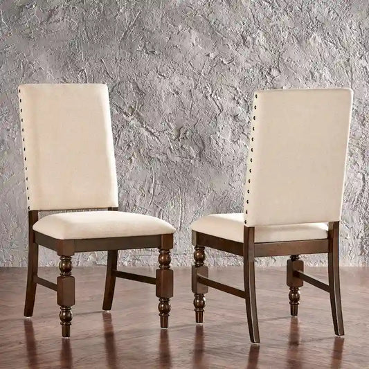 Chaises de salle à manger capitonnées Flatiron à clous décoratifs (lot de 2) par iNSPIRE Q Classic