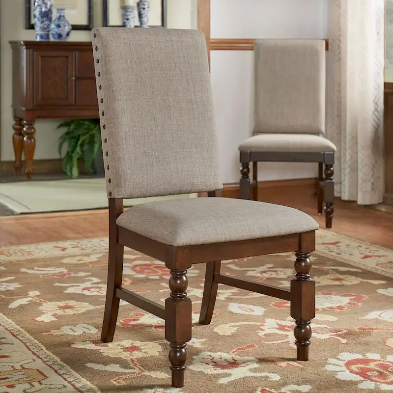 Chaises de salle à manger capitonnées Flatiron à clous décoratifs (lot de 2) par iNSPIRE Q Classic