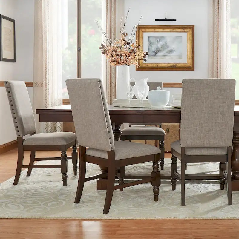 Chaises de salle à manger capitonnées Flatiron à clous décoratifs (lot de 2) par iNSPIRE Q Classic