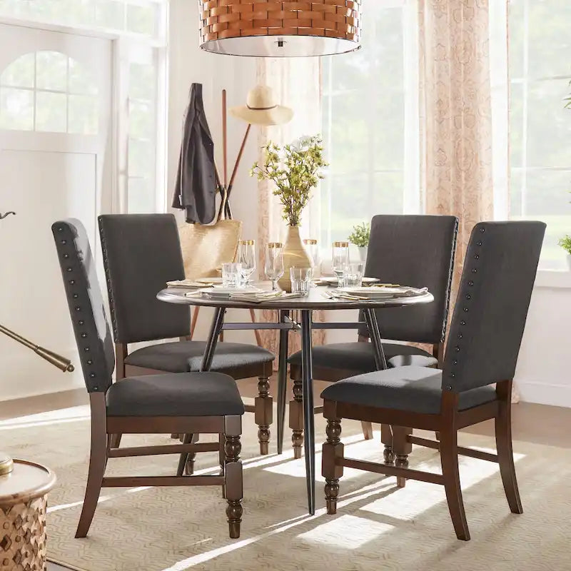 Chaises de salle à manger capitonnées Flatiron à clous décoratifs (lot de 2) par iNSPIRE Q Classic