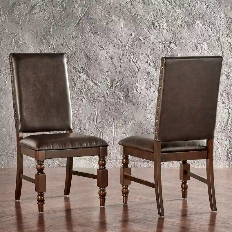 Chaises de salle à manger capitonnées Flatiron à clous décoratifs (lot de 2) par iNSPIRE Q Classic
