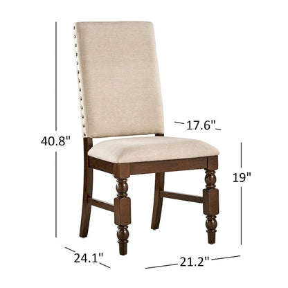 Chaises de salle à manger capitonnées Flatiron à clous décoratifs (lot de 2) par iNSPIRE Q Classic