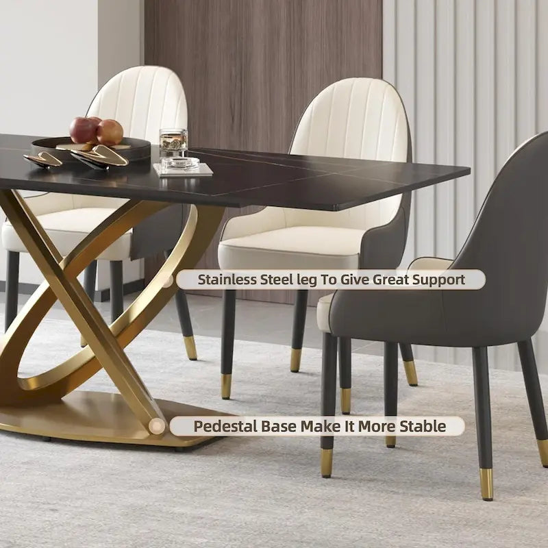 Table à manger moderne 63 pour 6 personnes