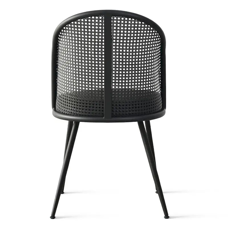 Chaise de salle à manger à dossier haut en rotin bouclé