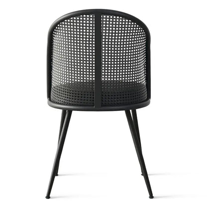 Chaise de salle à manger à dossier haut en rotin bouclé