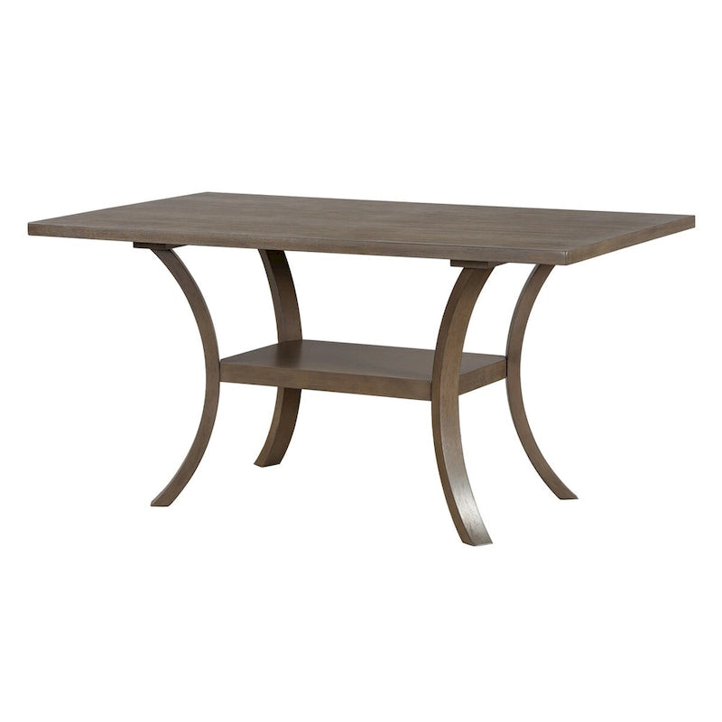 Ensemble de salle à manger 6 pièces avec étagère de rangement et pieds incurvés, ensemble de table de cuisine avec banc et 4 chaises de salle à manger avec coussins amovibles