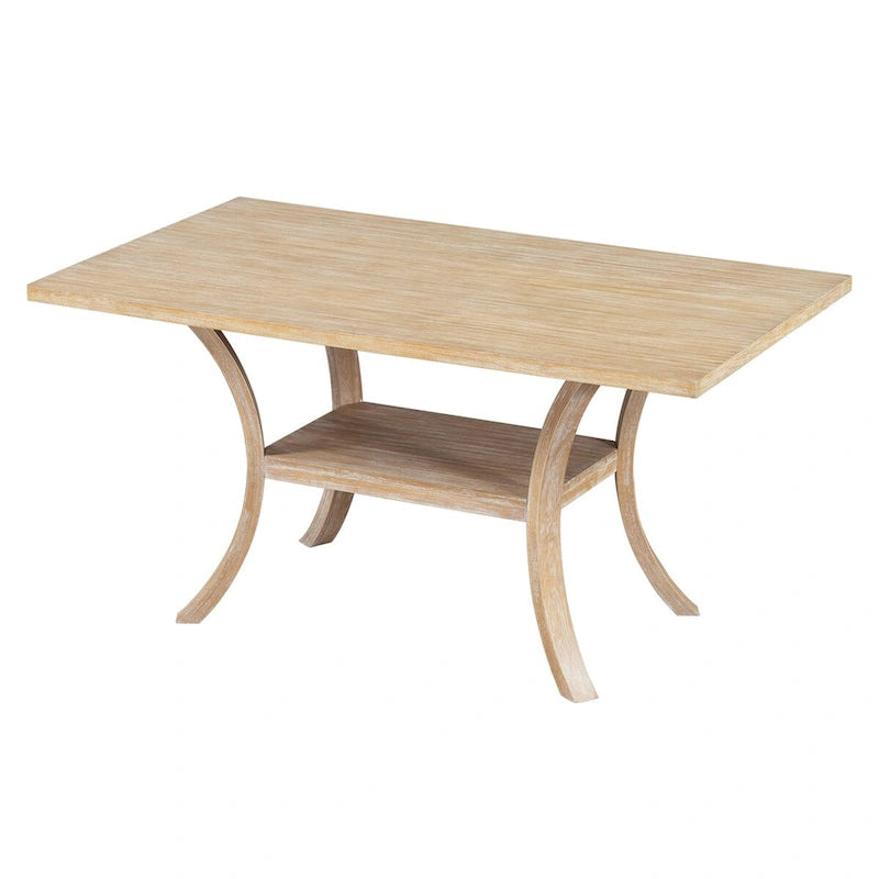 Ensemble de salle à manger 6 pièces avec étagère de rangement et pieds incurvés, ensemble de table de cuisine avec banc et 4 chaises de salle à manger avec coussins amovibles
