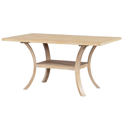 Ensemble de salle à manger 6 pièces avec étagère de rangement et pieds incurvés, ensemble de table de cuisine avec banc et 4 chaises de salle à manger avec coussins amovibles