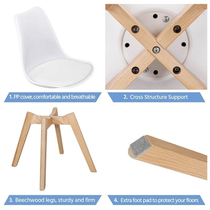 Ensemble de 4 chaises de salle à manger Yaheetech avec rembourrage souple et moderne